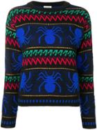 Saint Laurent Spider Jacquard Sweater - Black