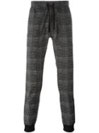 Christian Pellizzari Houndstooth Pattern Trousers, Men's, Size: 46, Black, Cotton/polyamide/spandex/elastane