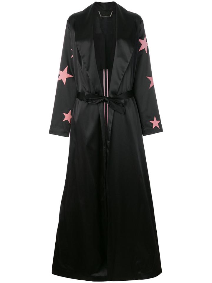 Philipp Plein Belted Star Print Jacket - Black