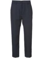 Jil Sander High Waisted Cropped Trousers - Blue