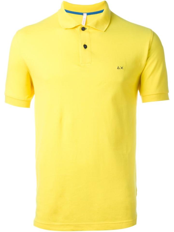 Sun 68 Classic '68 Solid' Polo Shirt, Men's, Size: Small, Yellow/orange, Cotton/spandex/elastane