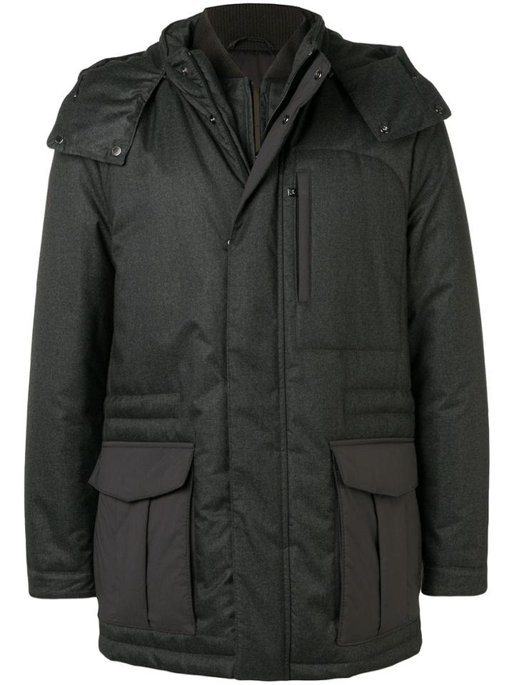 Corneliani Padded Panelled Coat - Grey