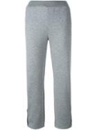 Stella Mccartney Cropped Zipped Track Pants, Women's, Size: 38, Grey, Cotton/polyamide