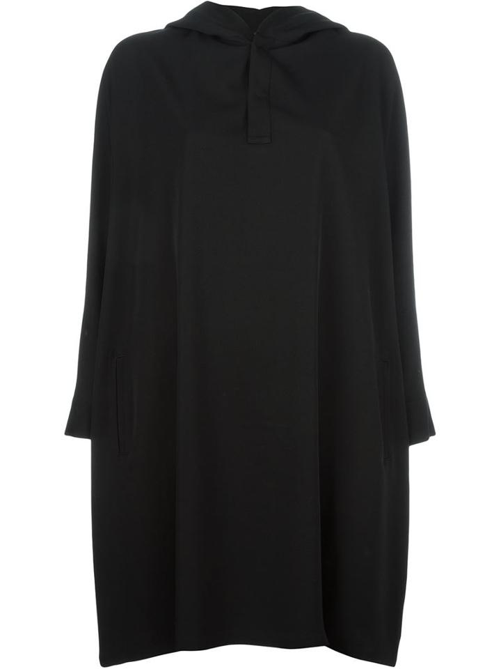 Yohji Yamamoto Oversized Hooded Dress, Women's, Size: 1, Black, Wool