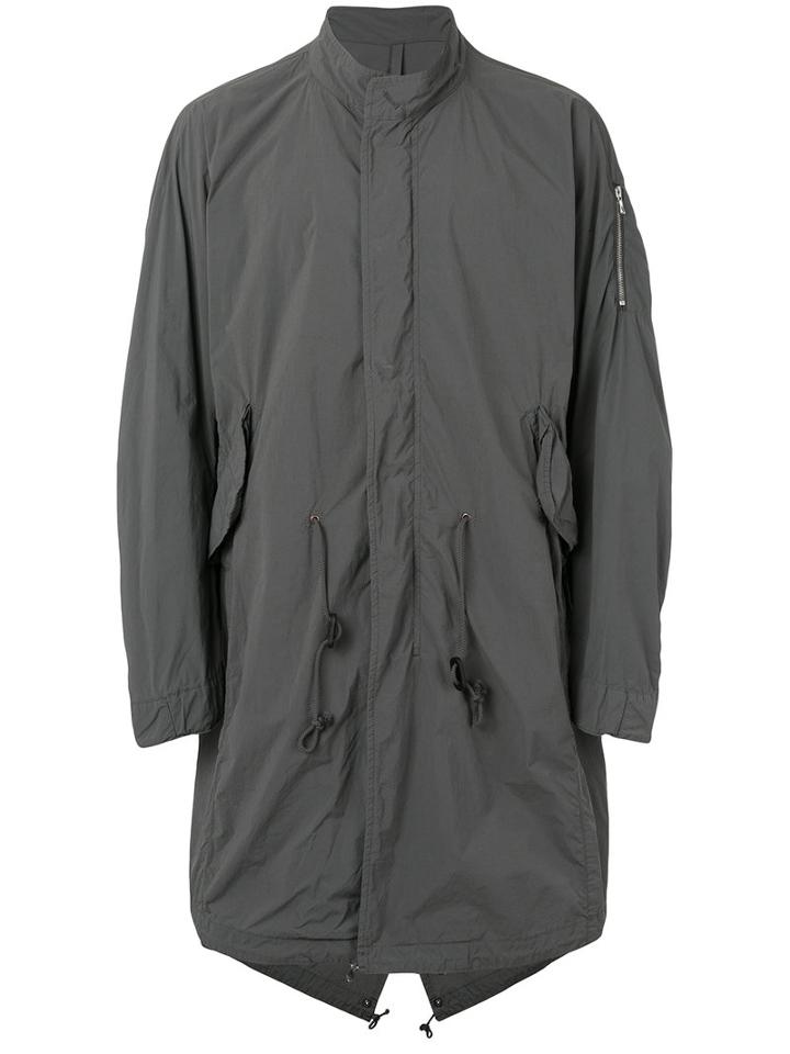 Mandarin Neck Loose-fit Coat - Men - Nylon - Ii, Green, Nylon, Attachment