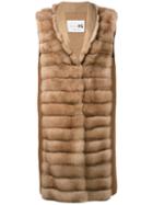 Manzoni 24 - Sleeveless Quilted Fur Jacket - Women - Cashmere/wool/sable - 42, Nude/neutrals, Cashmere/wool/sable