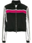 Brognano Sequin Sleeves Bomber Jacket - Black