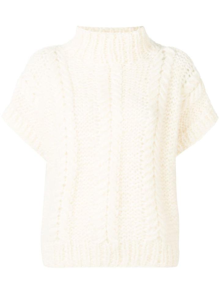 Ganni Braided Chunky Sweater - Neutrals