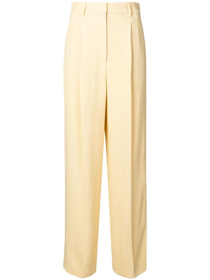 Theory Wide Leg Trousers - Yellow