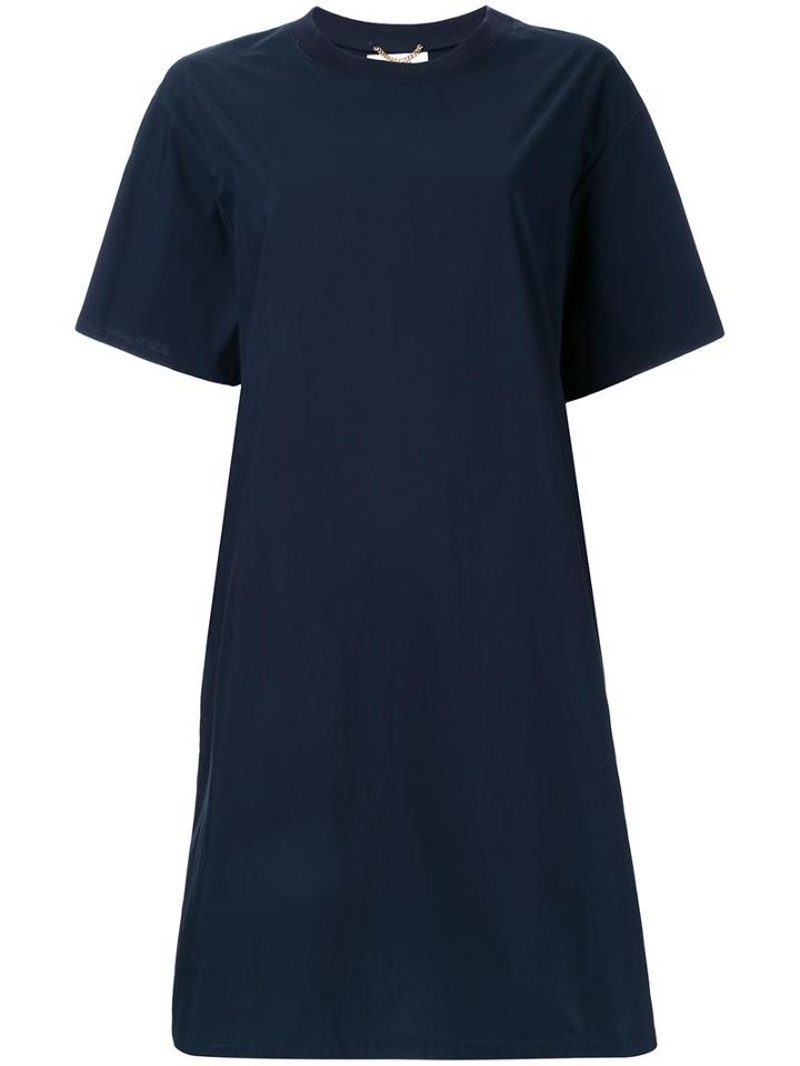 Muveil Plain T-shirt Dress, Women's, Size: 38, Blue, Cotton/polyester