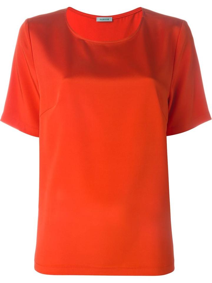P.a.r.o.s.h. Sechiny T-shirt, Women's, Size: M, Red, Silk/spandex/elastane