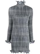 Givenchy Checked Dress In Pleated Satin - Black