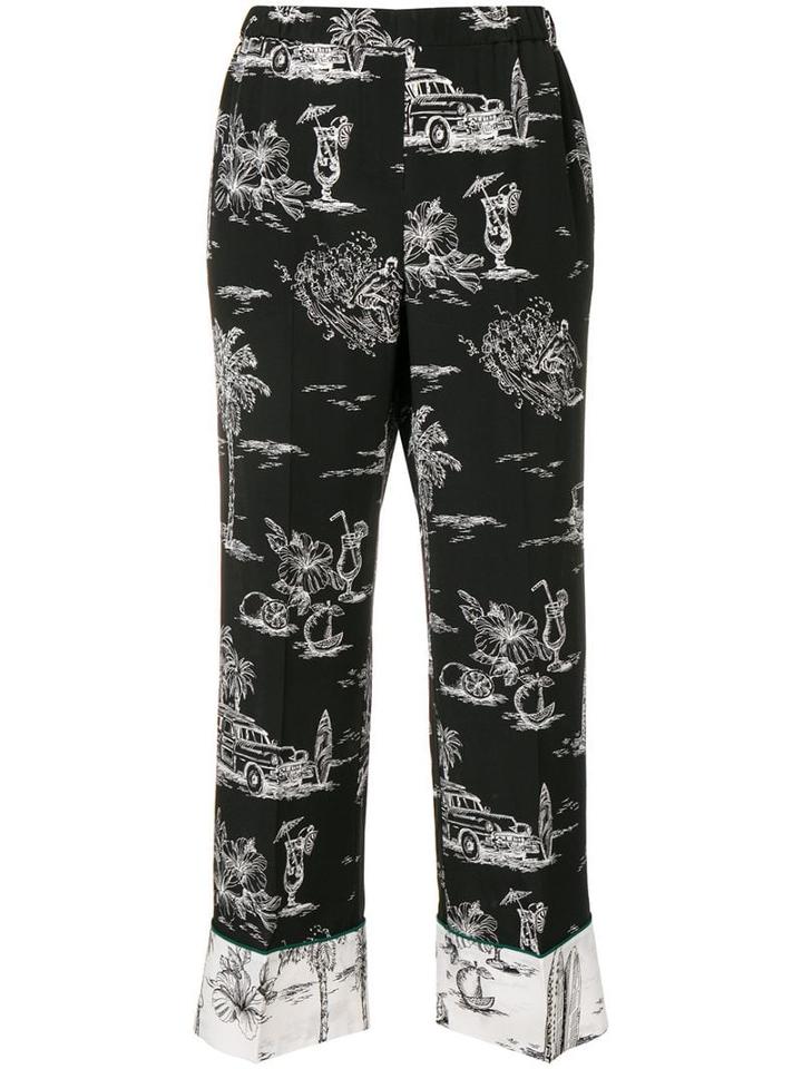 Nº21 Island Print Trousers - Black