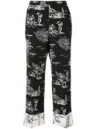 Nº21 Island Print Trousers - Black