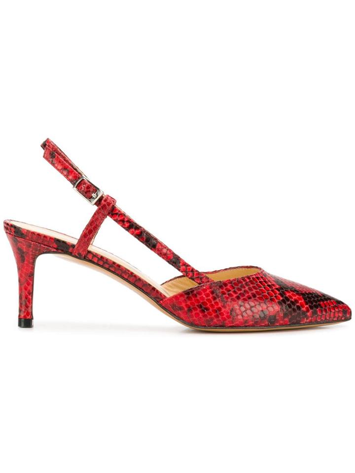 Kalda Snakeskin Effect Pumps - Red