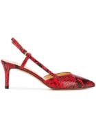 Kalda Snakeskin Effect Pumps - Red