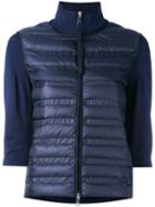 Moncler - Padded Front Sweater - Women - Feather Down/polyamide - L, Blue, Feather Down/polyamide