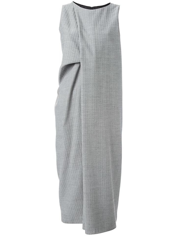 Maison Margiela Bias Cut Midi Dress, Women's, Size: 42, Grey, Polyamide/viscose/virgin Wool