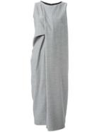 Maison Margiela Bias Cut Midi Dress, Women's, Size: 42, Grey, Polyamide/viscose/virgin Wool