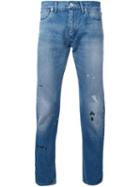 Bedwin & The Heartbreakers Splattered Slim Fit Jeans, Men's, Size: 1, Blue, Cotton
