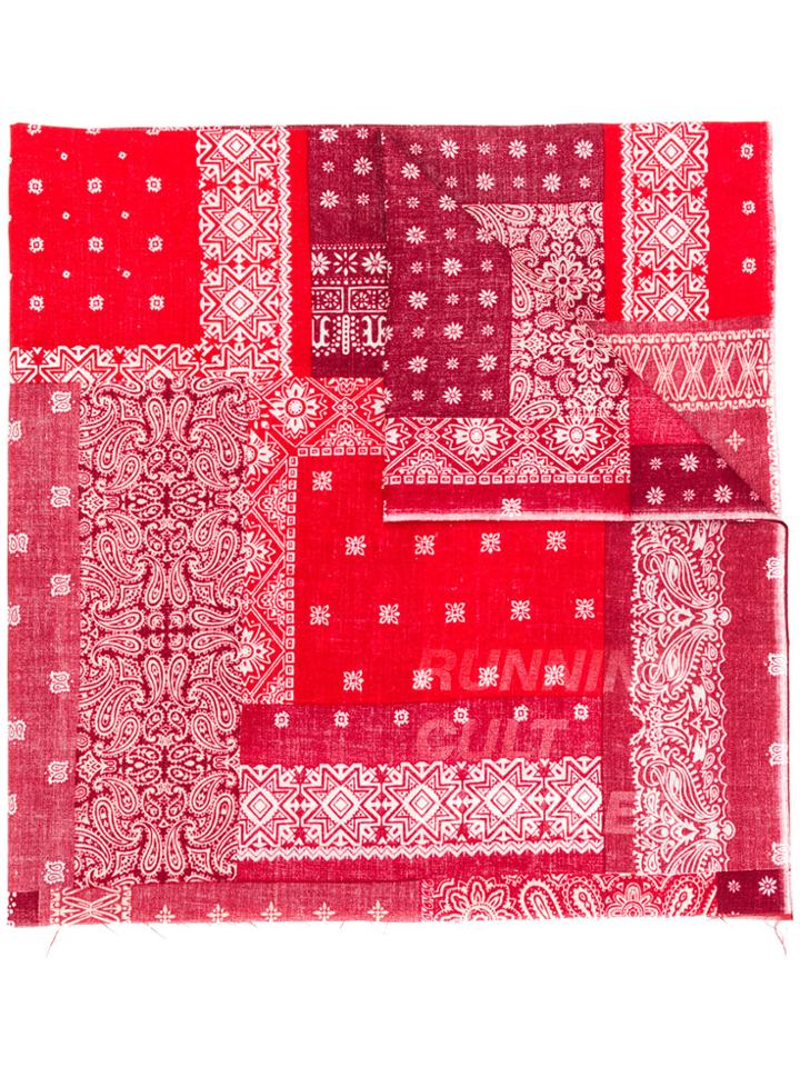 Satisfy Print Bandana Scarf - Red