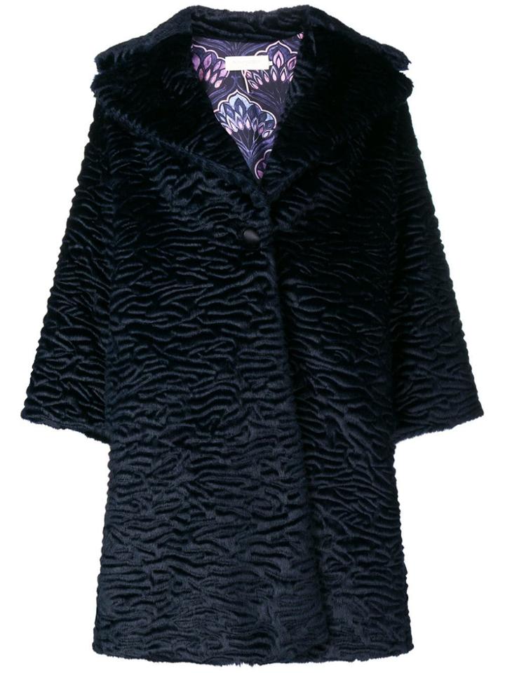 L'autre Chose Faux Fur Coat - Blue