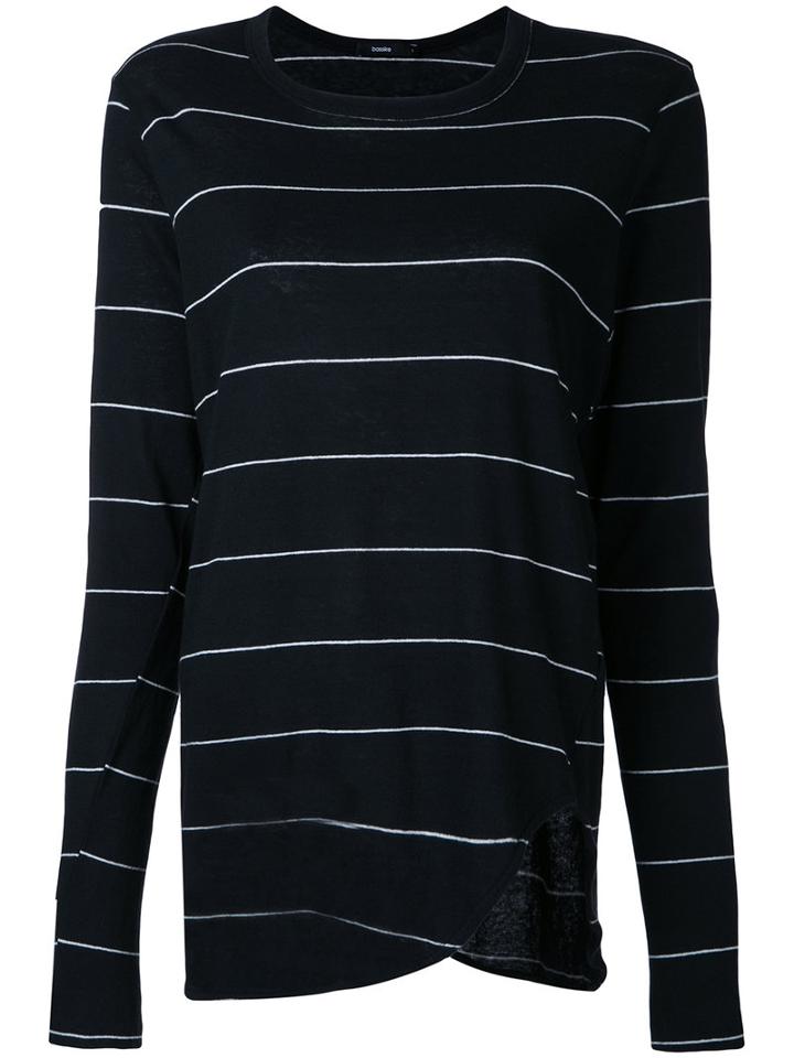 Bassike - Striped Top - Women - Cotton - Xs, Black, Cotton