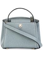 Valextra - Removable Strap Mini Tote - Women - Calf Leather - One Size, Blue, Calf Leather