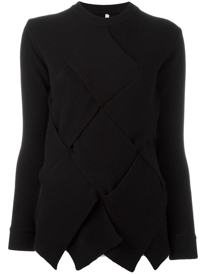 Miahatami Oversized Woven Detail Jumper, Women's, Size: 44, Black, Cashmere/mohair