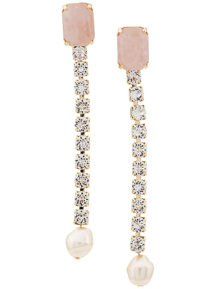 Ca & Lou Clotilde Long Clip-on Earrings - Pink