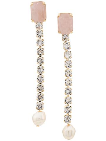 Ca & Lou Clotilde Long Clip-on Earrings - Pink