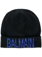 Balmain Glitter Logo Beanie - Black