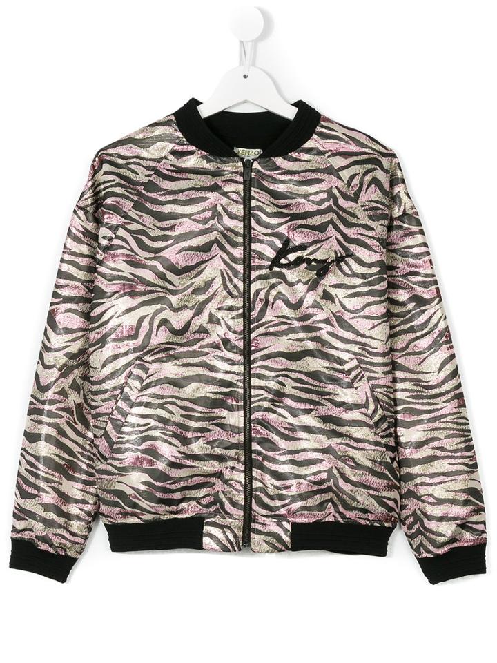 Kenzo Kids - Zebra Print Bomber Jacket - Kids - Viscose - 14 Yrs, Green