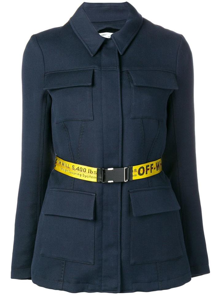 Off-white Overshirt Belted Jacket - Blue