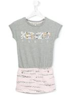 Kenzo Kids Logo Print Dress, Girl's, Size: 6 Yrs, Grey