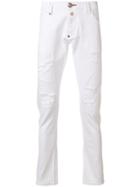 Philipp Plein Distressed Straight-fit Jeans - White