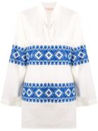 Tory Burch Embroidered Beach Tunic Top - White
