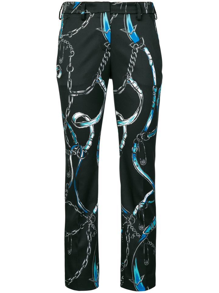 Versus Chain Print Trousers - Black