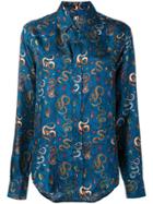 Htc Los Angeles Snake-print Shirt - Blue