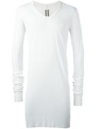 Rick Owens Long Length T-shirt, Men's, Size: Large, White, Silk/viscose