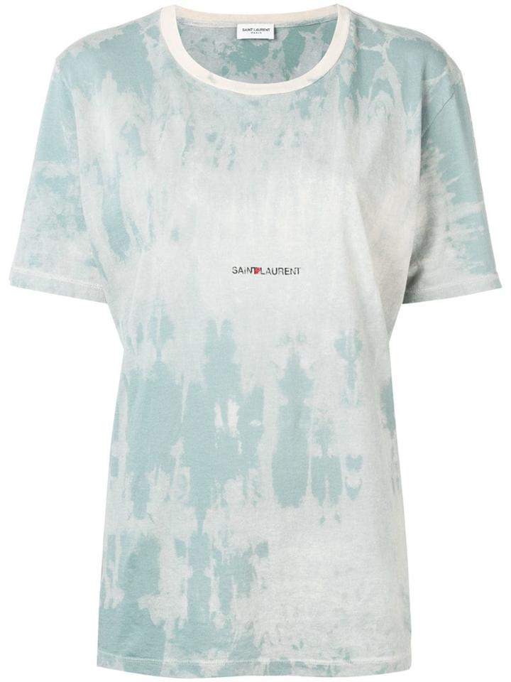 Saint Laurent Rive Gauche Tie Dye Effect T-shirt - Blue