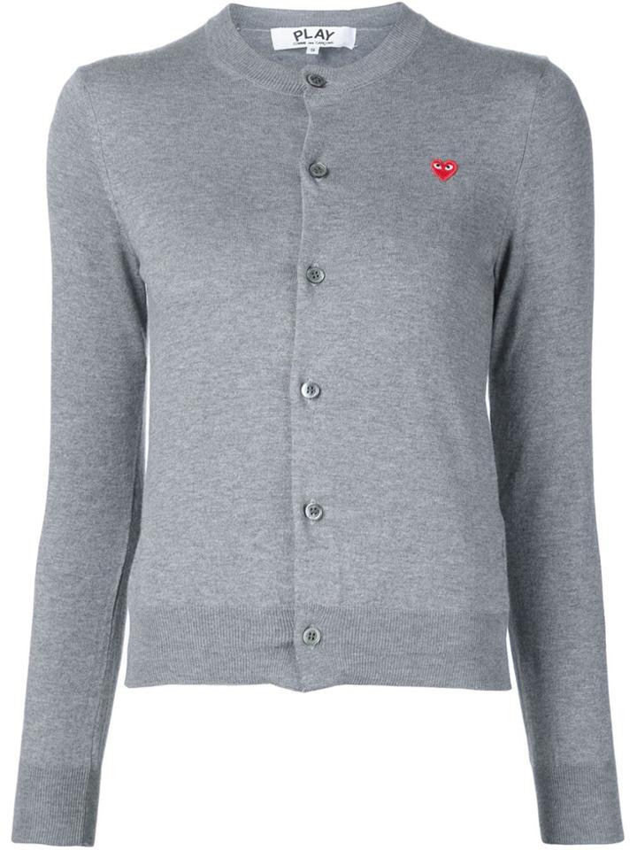 Comme Des Garçons Play Mini Heart Logo Cardigan - Grey