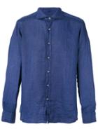 Fay Classic Shirt, Men's, Size: 43, Blue, Linen/flax