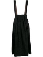 Uma Wang Dungaree Style Pleated Skirt - Black