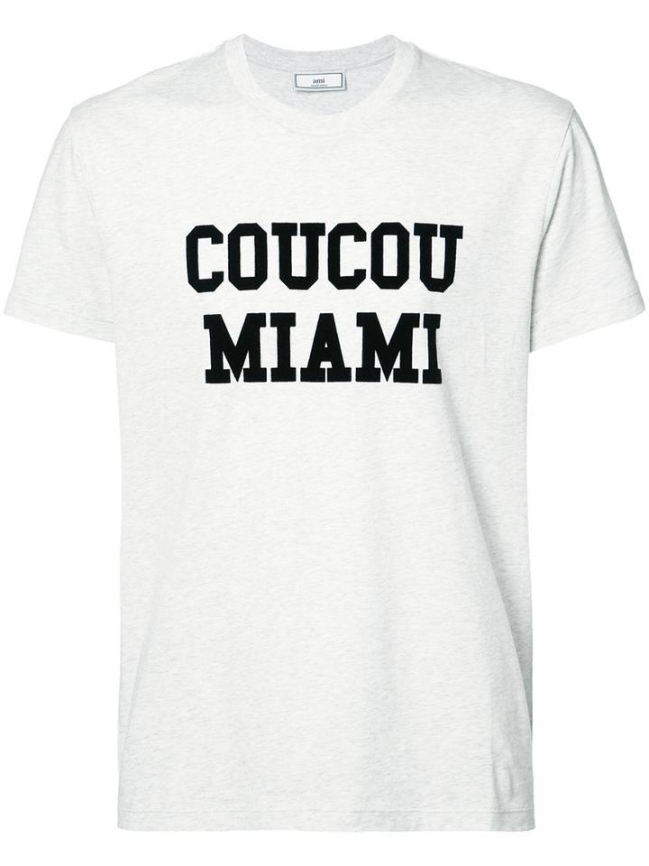 Ami Alexandre Mattiussi Coucou Miami T-shirt, Men's, Size: Small, Green, Cotton