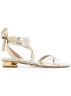 Anna F. Tie Around Sandals - Metallic