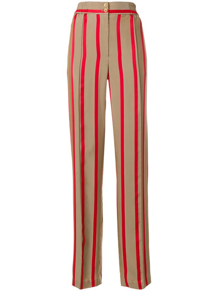 Etro High-waisted Striped Trousers - Nude & Neutrals