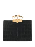 Alexander Mcqueen Four Ring Clutch Bag - Black