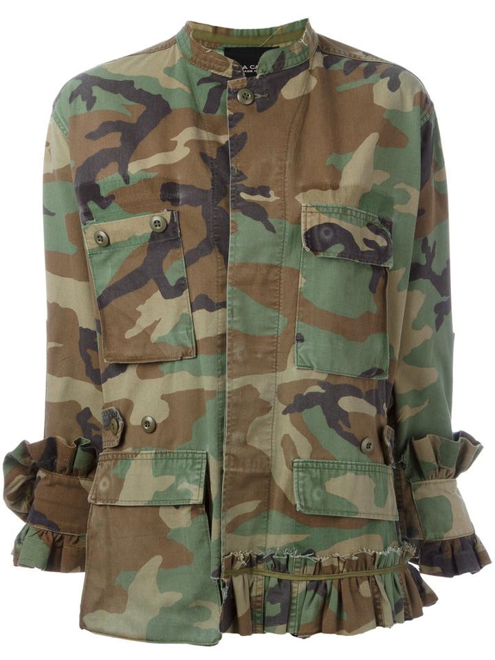 Erika Cavallini Camouflage Jacket, Women's, Green, Cotton