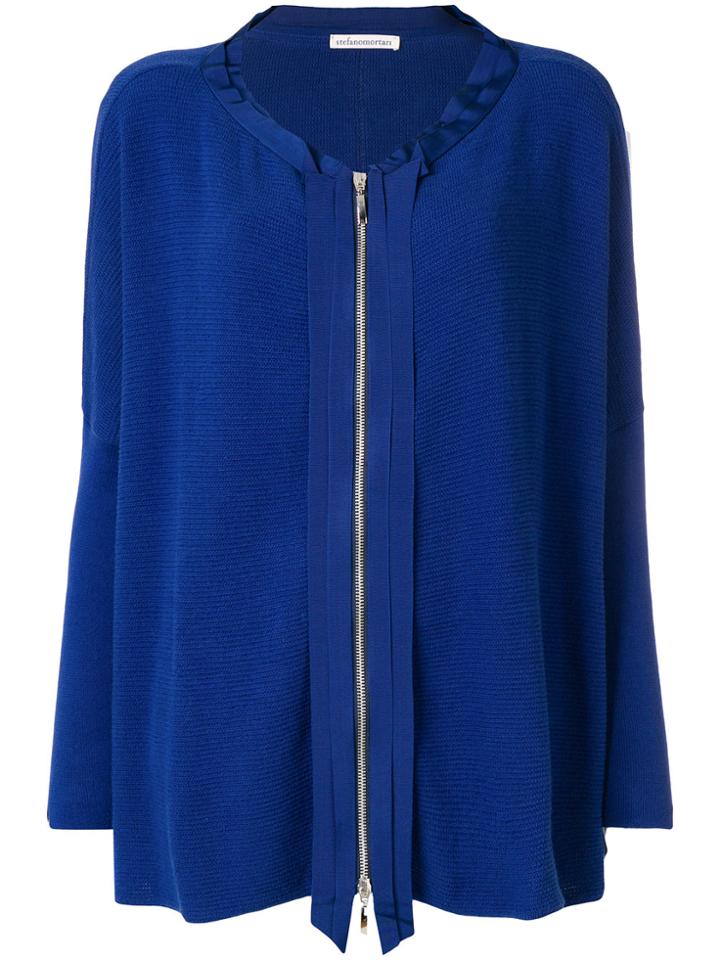 Stefano Mortari Loose-fit Zipped Cardigan - Blue